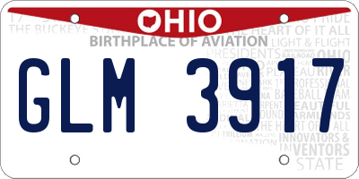 OH license plate GLM3917