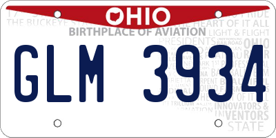 OH license plate GLM3934