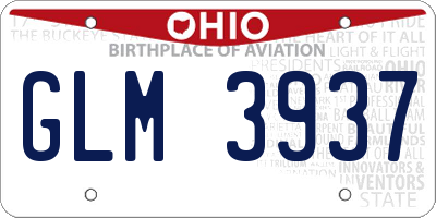 OH license plate GLM3937