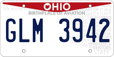 OH license plate GLM3942