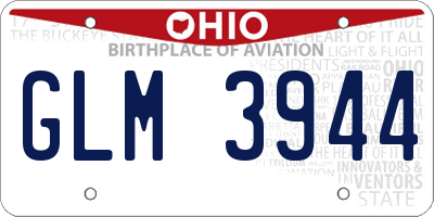 OH license plate GLM3944
