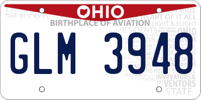 OH license plate GLM3948