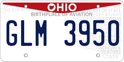 OH license plate GLM3950