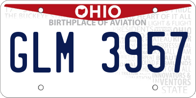 OH license plate GLM3957