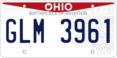 OH license plate GLM3961