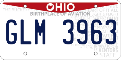 OH license plate GLM3963