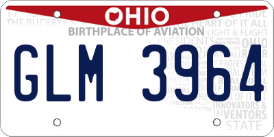 OH license plate GLM3964