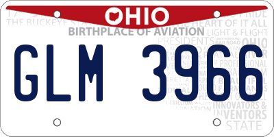 OH license plate GLM3966