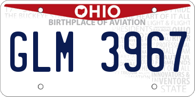 OH license plate GLM3967
