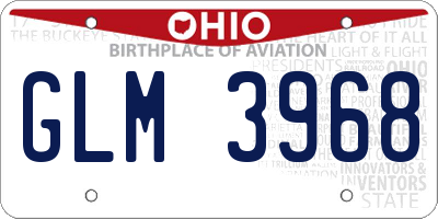 OH license plate GLM3968