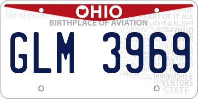 OH license plate GLM3969