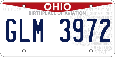 OH license plate GLM3972