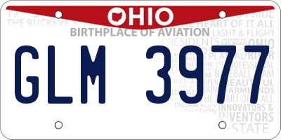 OH license plate GLM3977