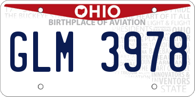 OH license plate GLM3978