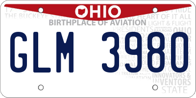 OH license plate GLM3980