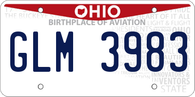 OH license plate GLM3983
