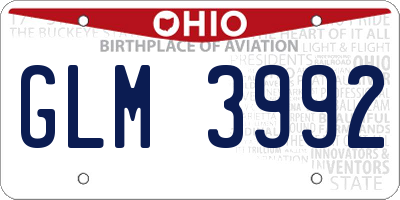 OH license plate GLM3992