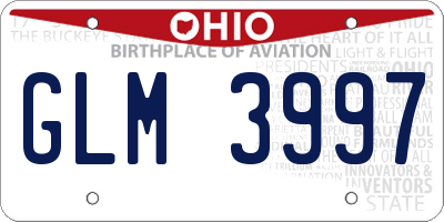 OH license plate GLM3997