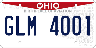 OH license plate GLM4001