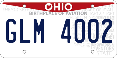 OH license plate GLM4002