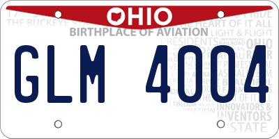 OH license plate GLM4004