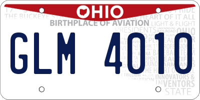 OH license plate GLM4010
