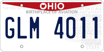 OH license plate GLM4011