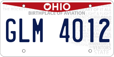 OH license plate GLM4012