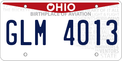OH license plate GLM4013