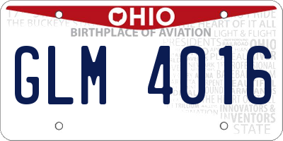 OH license plate GLM4016