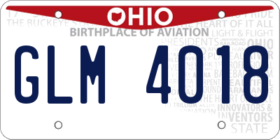 OH license plate GLM4018