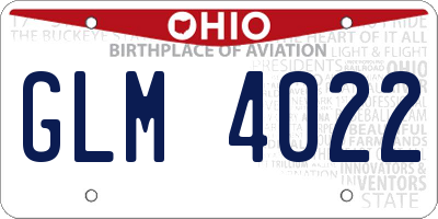 OH license plate GLM4022