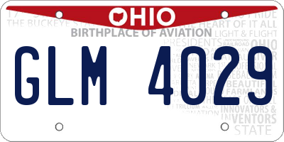 OH license plate GLM4029