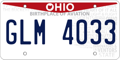 OH license plate GLM4033