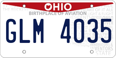 OH license plate GLM4035