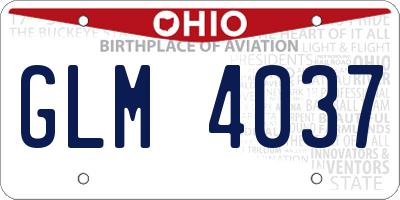 OH license plate GLM4037