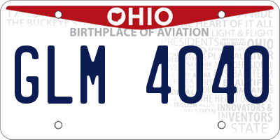 OH license plate GLM4040
