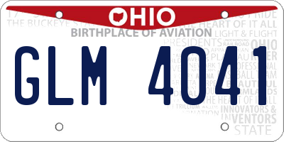 OH license plate GLM4041