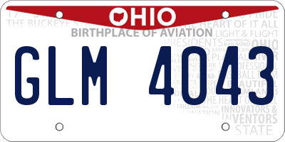 OH license plate GLM4043