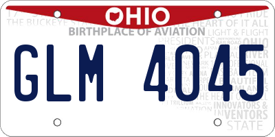 OH license plate GLM4045