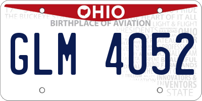 OH license plate GLM4052