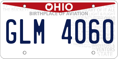 OH license plate GLM4060