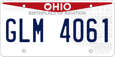 OH license plate GLM4061