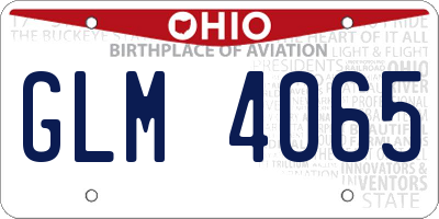 OH license plate GLM4065