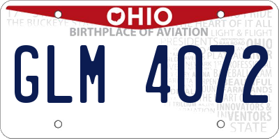 OH license plate GLM4072
