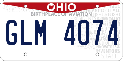 OH license plate GLM4074