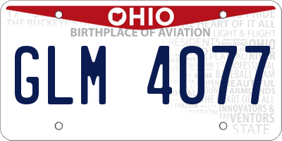 OH license plate GLM4077