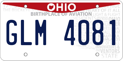 OH license plate GLM4081