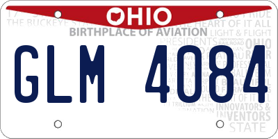 OH license plate GLM4084