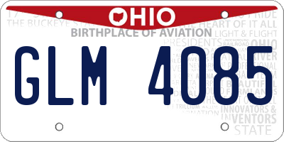 OH license plate GLM4085